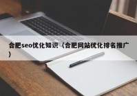 合肥seo优化知识（合肥网站优化排名推广）