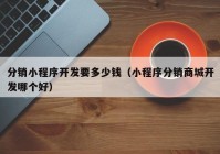 分销小程序开发要多少钱（小程序分销商城开发哪个好）